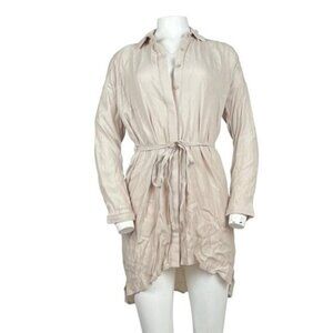 High Low Shirt Dress Tan
